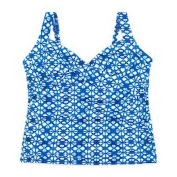 Lands'End Women's Underwire Wrap Tankini Top - Picture 1 of 2